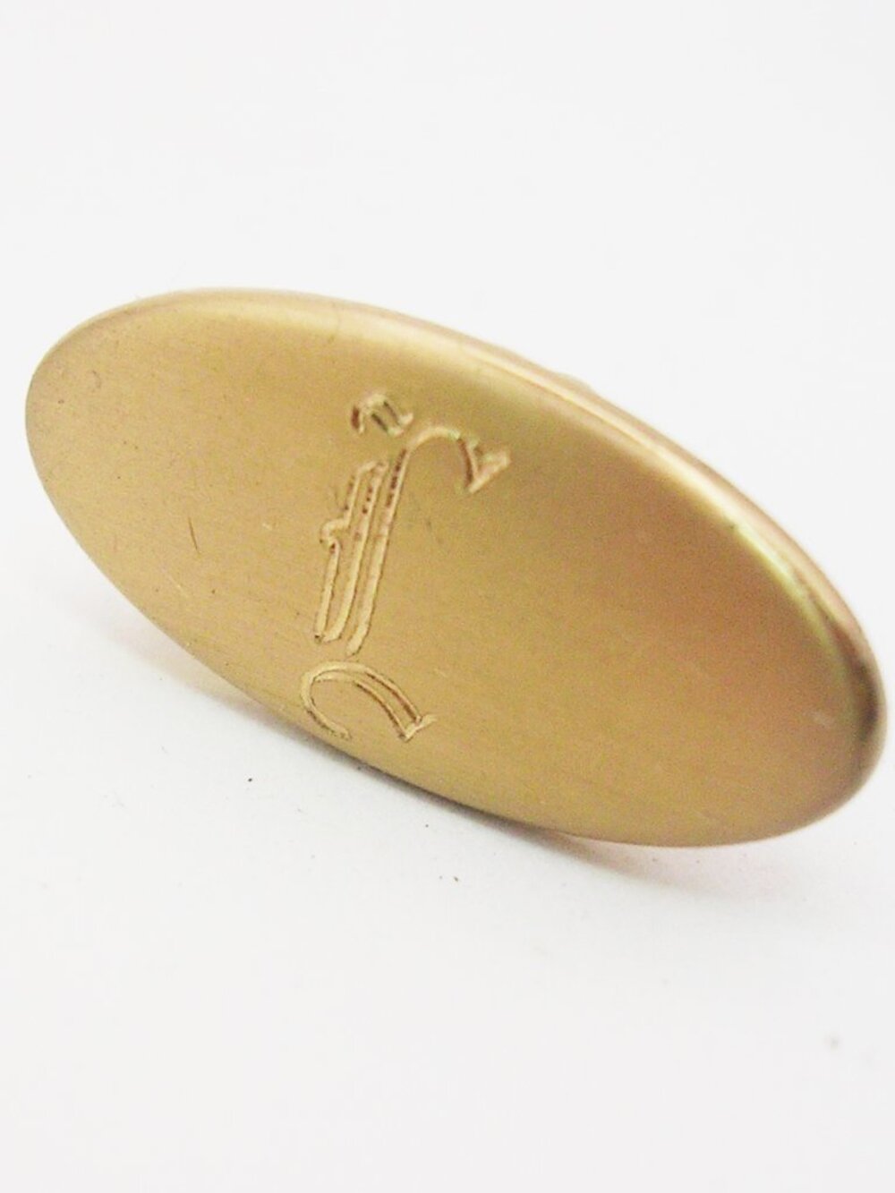 Vintage Tie Clip Initial L hand engraved old English Letter gold tone Swank